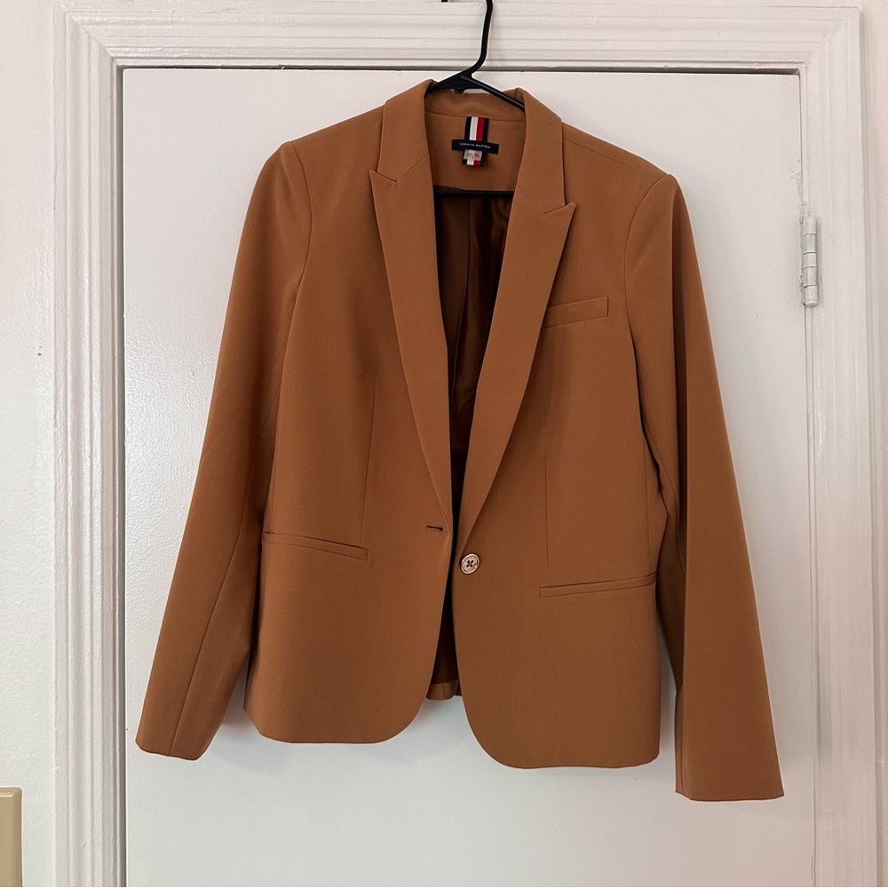 Tommy Hilfiger Tan Jacket with Red, White & Navy Trim